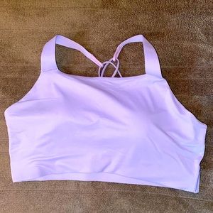Dry Fit Nike Pro Light Purple Sports Bra with Cross Back